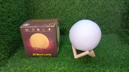 6263A Moon Lamp3D Printing LED Night Light Moon Light with Stand, Warm & Cool, USB Rechargeable for Kid Lover Birthday Day Gift