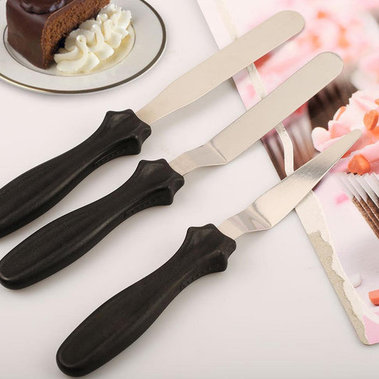 2805 MULTI-FUNCTION STAINLESS STEEL CAKE ICING SPATULA FLAT ANGULAR TRIANGLE PALLET KNIFE SET DeoDap