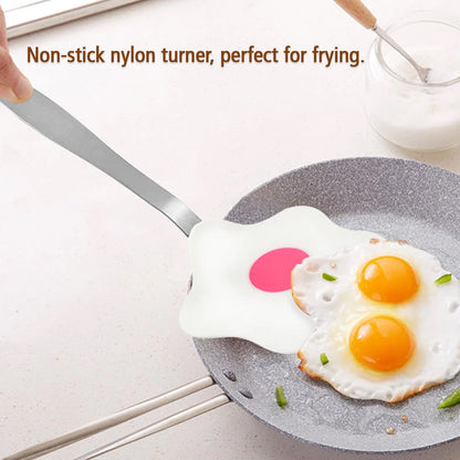 2338 Egg Shape Nylon Turner Non Stick Frying Shovel Fried Fish Omelet Spatula Pancake Pizza Pinball Cooking Tools Kitchen Utensils DeoDap