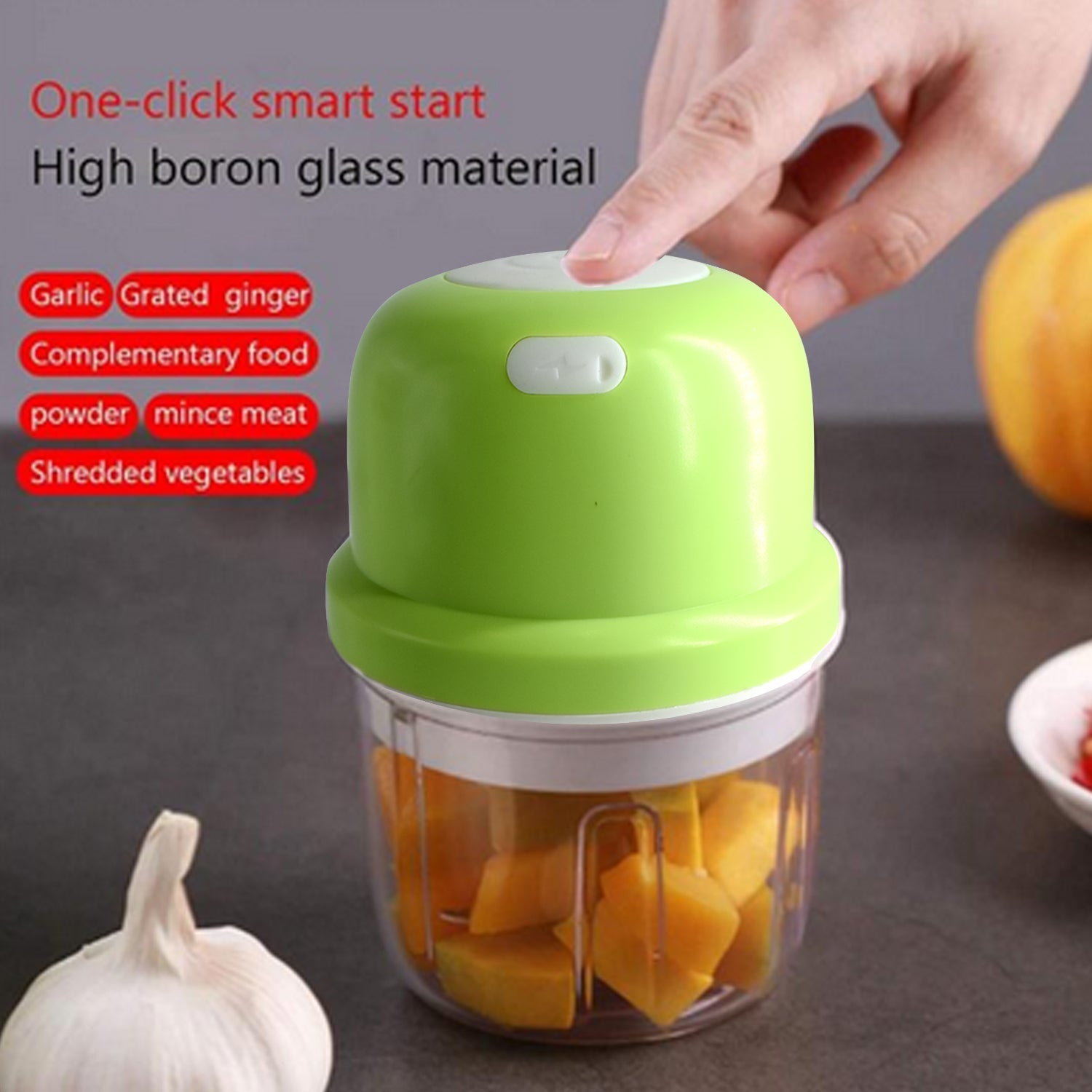 2485 Portable USB Rechargeable Electric Chopper Fruit Vegetable Onion Chopper Garlic Chopper DeoDap