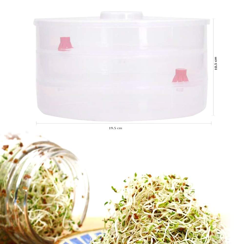 093 Plastic 3 Compartment Sprout Maker, White Mishwa DeoDap