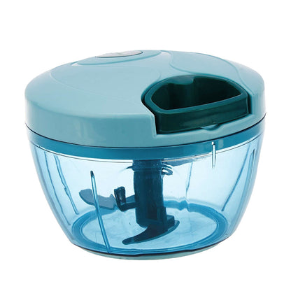 2072 3 BLADE MANUAL BLUE FOOD CHOPPER, COMPACT & POWERFUL HAND HELD VEGETABLE CHOPPER. 