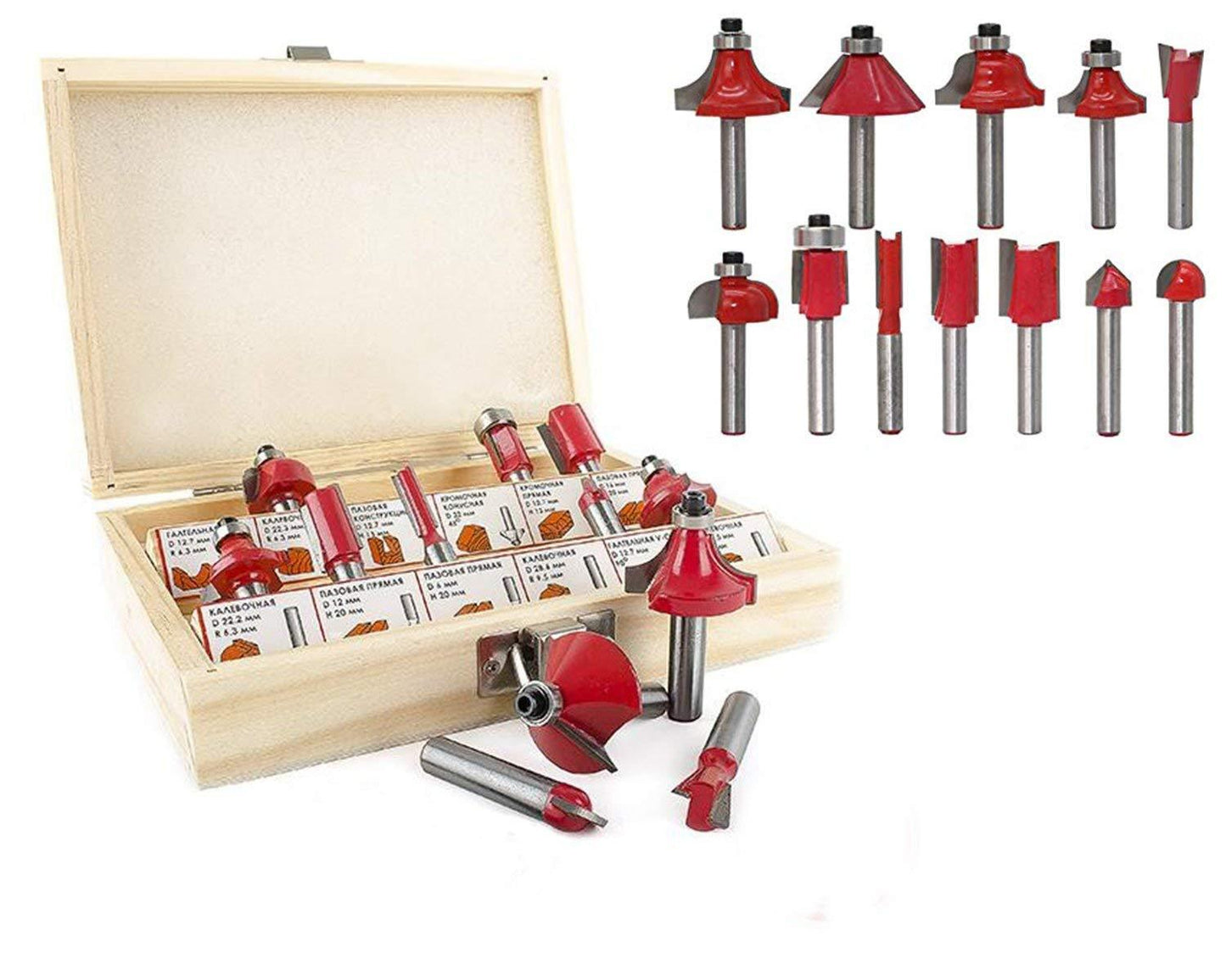 406 -12/15pcs Milling Cutter Router Bit Set 