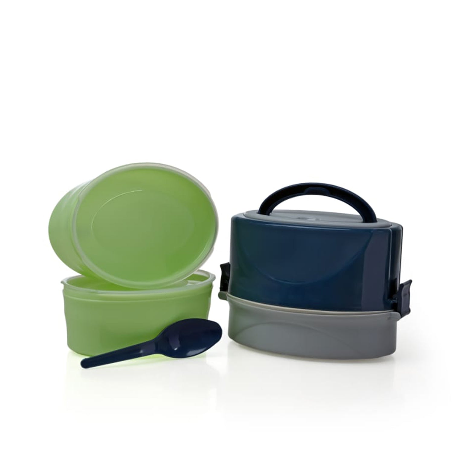 2408 BLUE CLASSIC 2 LAYER LUNCH BOX | AIRTIGHT LUNCH BOX DeoDap