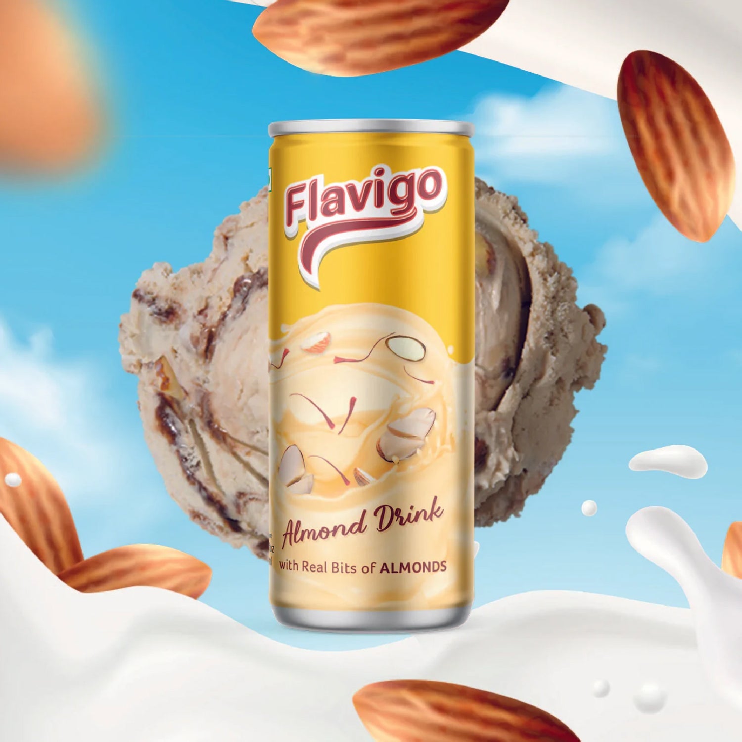 1013 Flavigo Almond Drink Ice Cream Milkshake (180Ml) | Ice cream shakes 