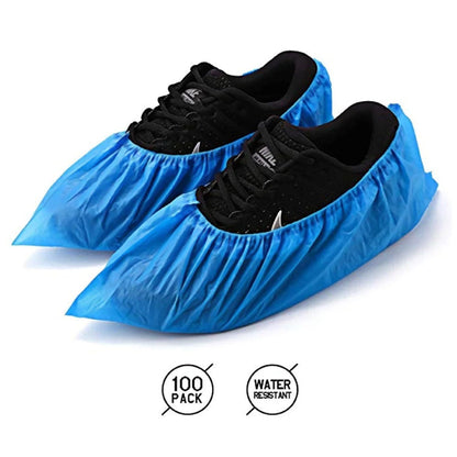 4912 Type Plastic Elastic Top Disposable Shoe Cover for Rainy Season (50 Pairs) 