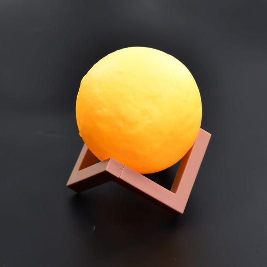 6273 Moon Night Lamp Yellow Colors Changing Touch Sensor with Wooden Stand Night Lamp for Bedroom DeoDap