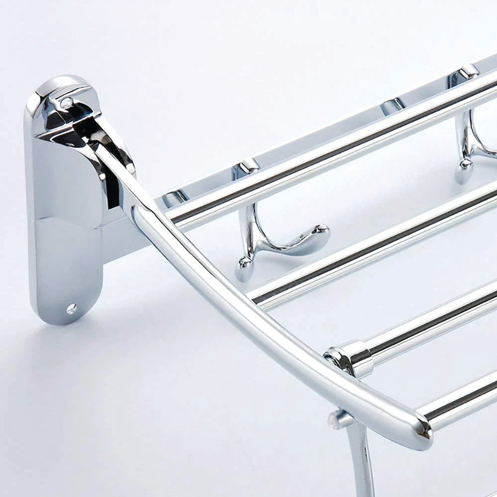 0491 Stainless Steel Folding Towel Rack Cum Towel Bar 18 Inch DeoDap