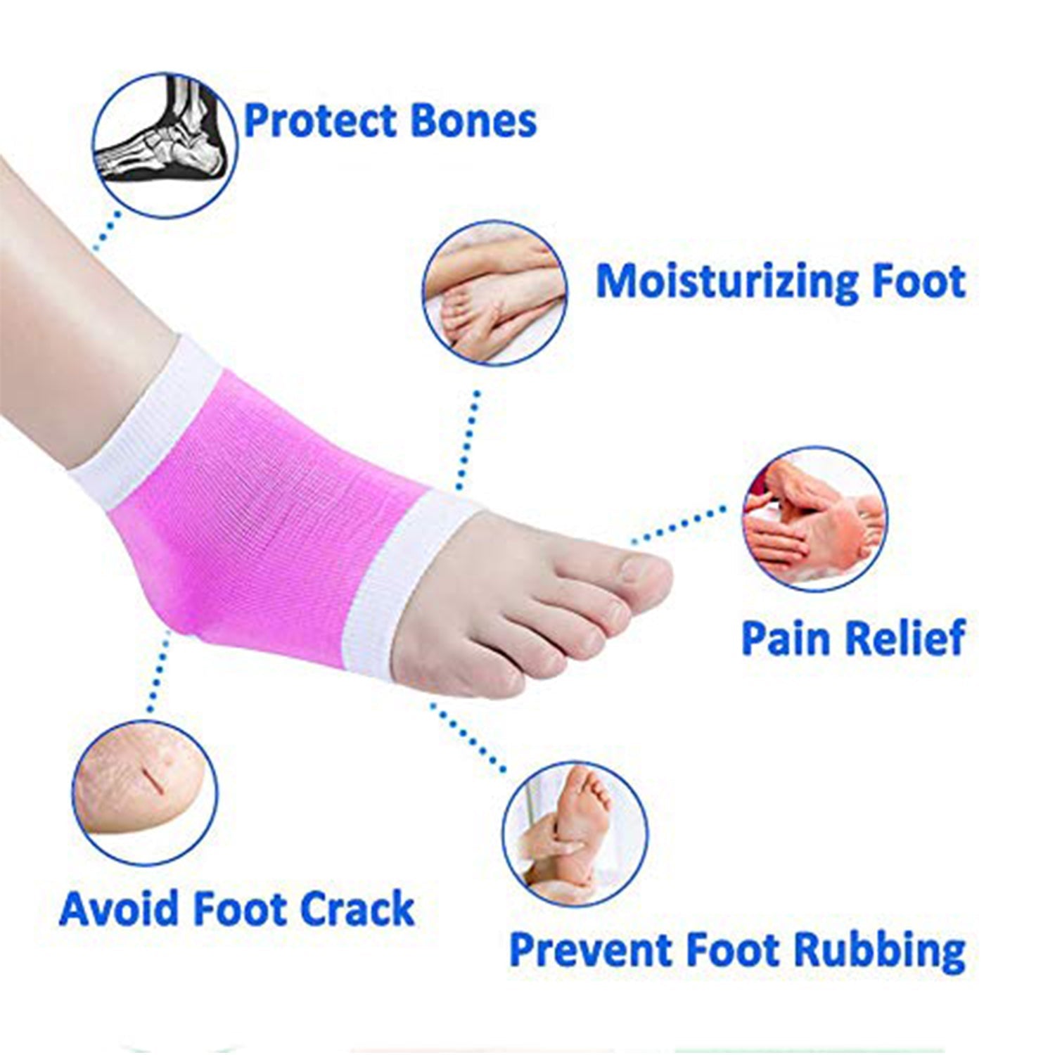 6627 Open Toe Socks for Dry Hard Cracked Skin Moisturizing While You Sleep. DeoDap