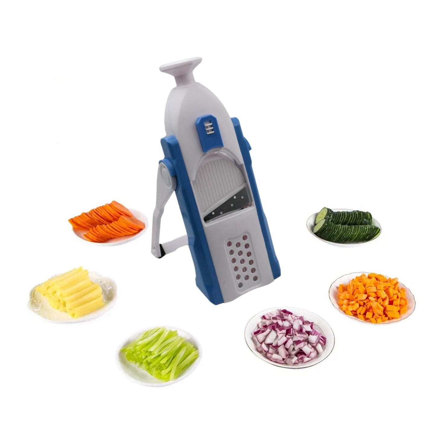 2803b  Multi-Function Time Saving Vegetable Slicer Cutter + Julienne 5-in-1 Food Vegetable Potato Chopper, Garlic Grinder