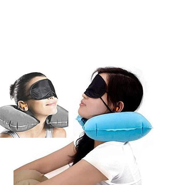 505 -3-in-1 Air Travel Kit with Pillow, Ear Buds & Eye Mask Mishwa DeoDap WITH BZ LOGO