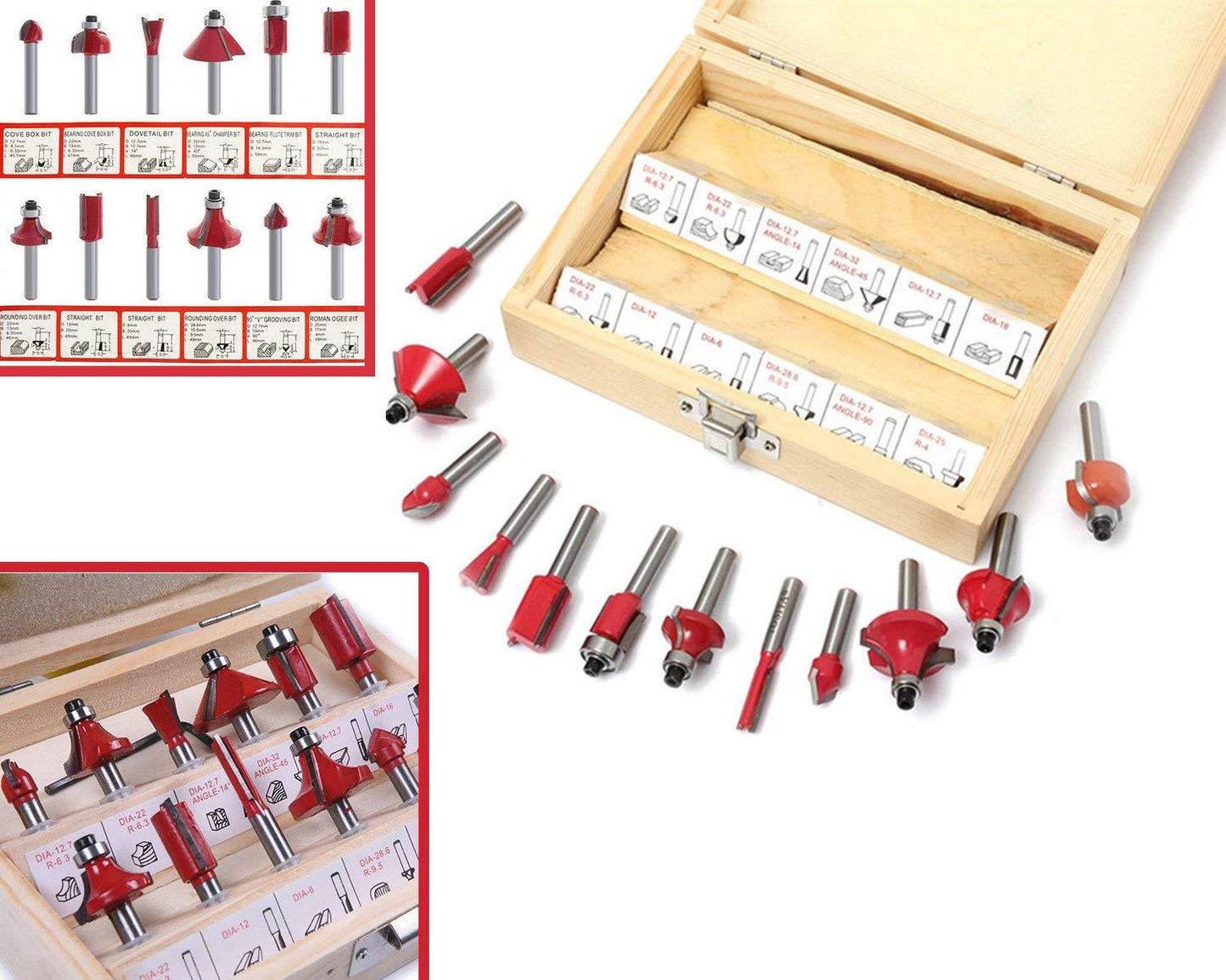 406 -12/15pcs Milling Cutter Router Bit Set 