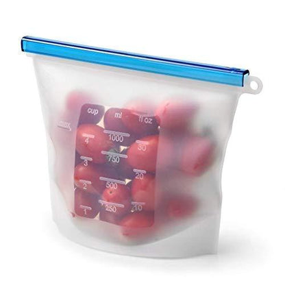 1080 Reusable Silicone Airtight Leakproof Food Storage Bag - 1 ltr DeoDap