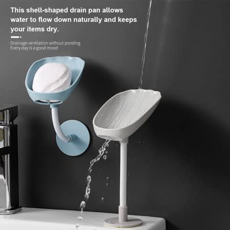 4006 Soap Dish Wall Mounted Soap Dish No-Drilling Soap Holder Self Draining Waterfall Soap Tray Bar Soap Holder for Shower/Bathroom Soap Holder for Shower Adjustable Removable Soap Holder DeoDap