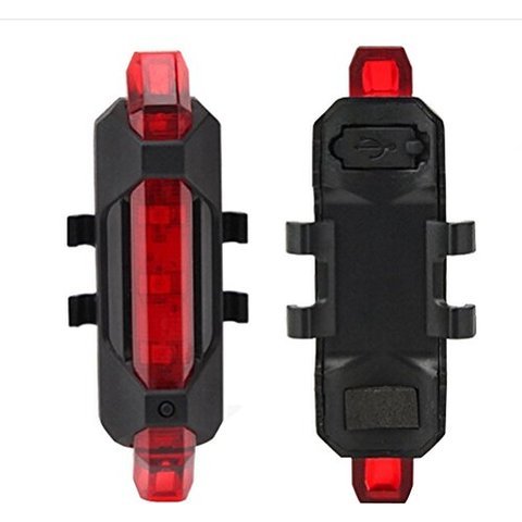 1561 Rechargeable Bicycle Front Waterproof LED Light (Red) DeoDap