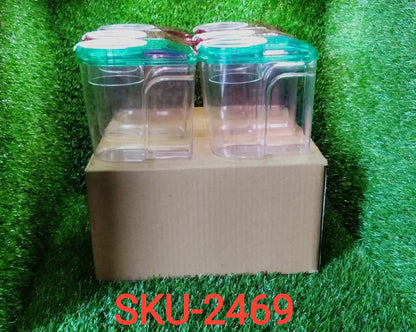 2469 Plastic Storage container Set with Opening Mouth 1500ml (Pack of 6) 