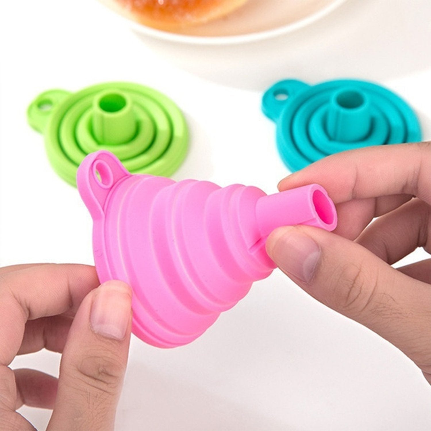 4677 Silicone Funnel for Kitchen Use Oil Pouring Sauce Water Juice DeoDap