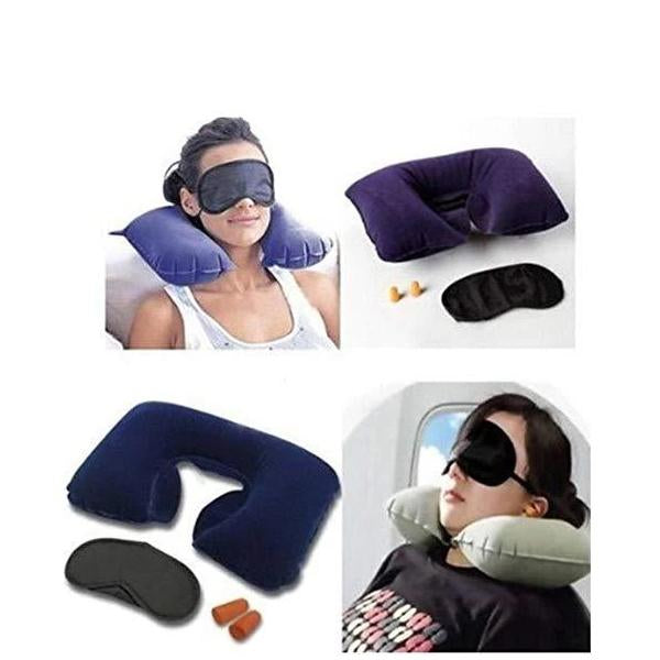 505 -3-in-1 Air Travel Kit with Pillow, Ear Buds & Eye Mask Mishwa DeoDap WITH BZ LOGO