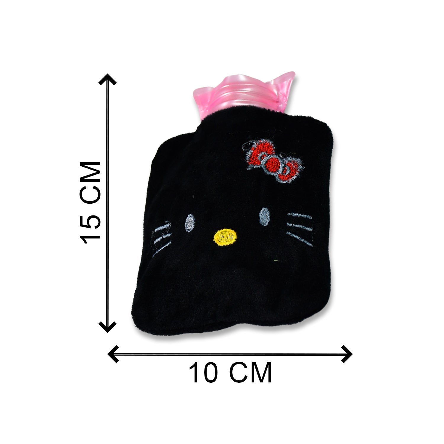 6513 Black Hello Kitty small Hot Water Bag with Cover for Pain Relief, Neck, Shoulder Pain and Hand, Feet Warmer, Menstrual Cramps. DeoDap