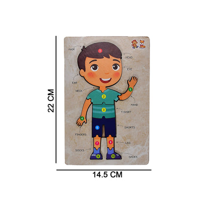 3496 Wooden Boy Body Parts Puzzle with Pictures Body Part Puzzle for Kid Early Education Letters Puzzles for Preschool. DeoDap