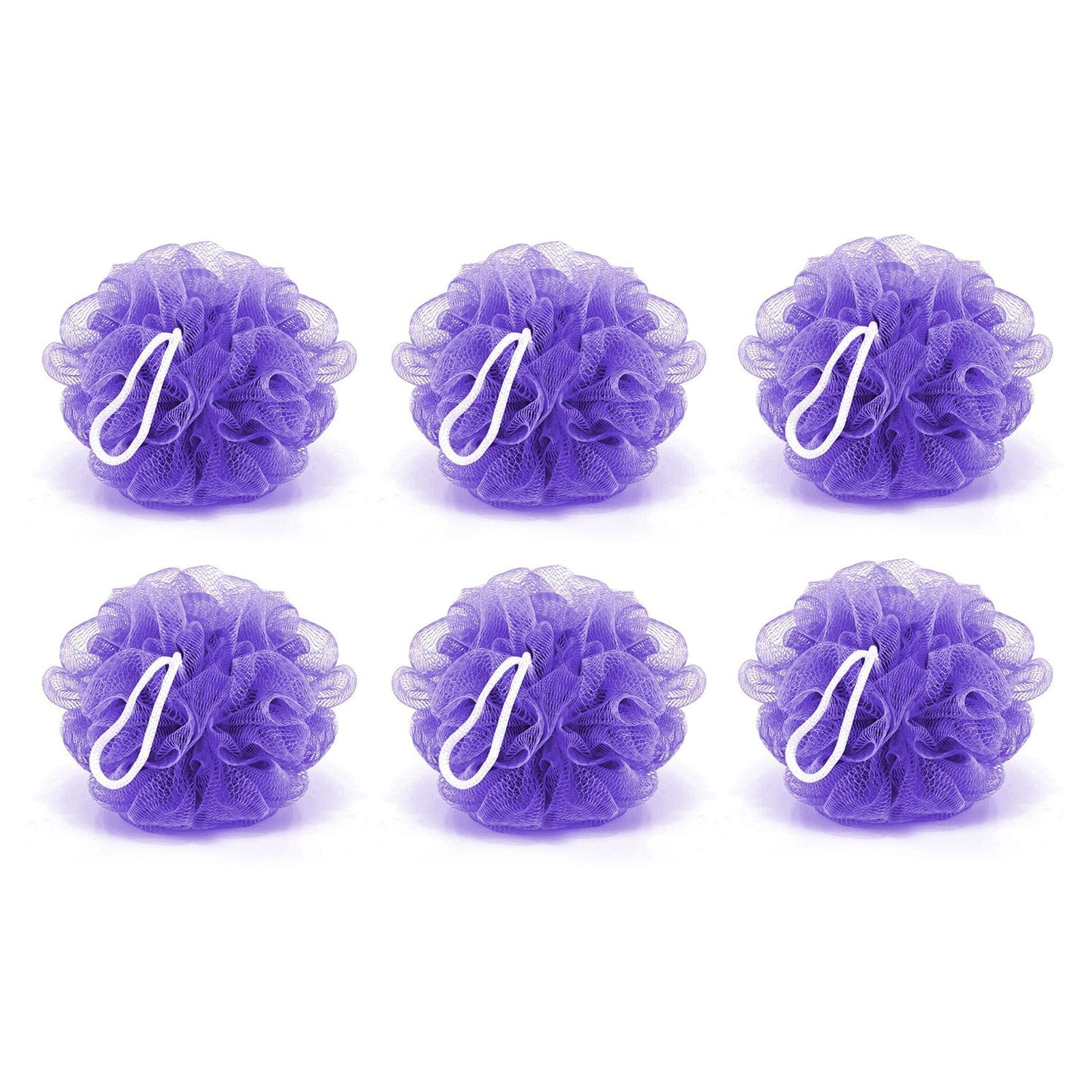 6074 Bath Shower Loofah Sponge Pouf Body Scrubber (Pack of 6Pcs) DeoDap