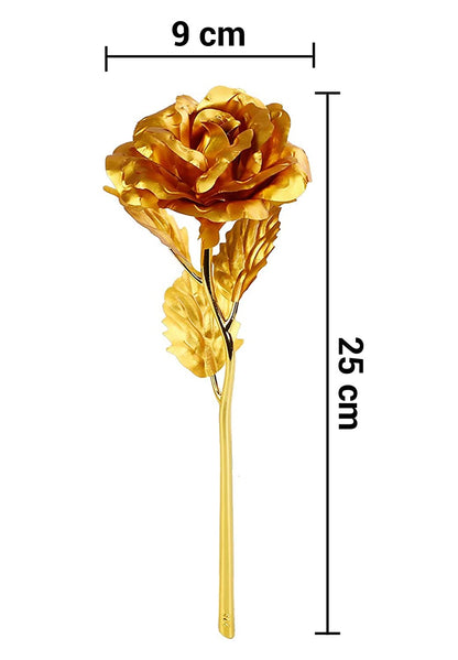 0606 Luxury Decorative Gold Plated Artificial Golden Rose with Premium Box DeoDap