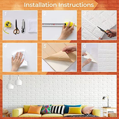 9304 Design Wallpaper 3D Foam Wallpaper Sticker Panels I Ceiling Wallpaper For Living Room Bedroom I Furniture, Door I Foam Tiles (Size - 73x70 cm) DeoDap