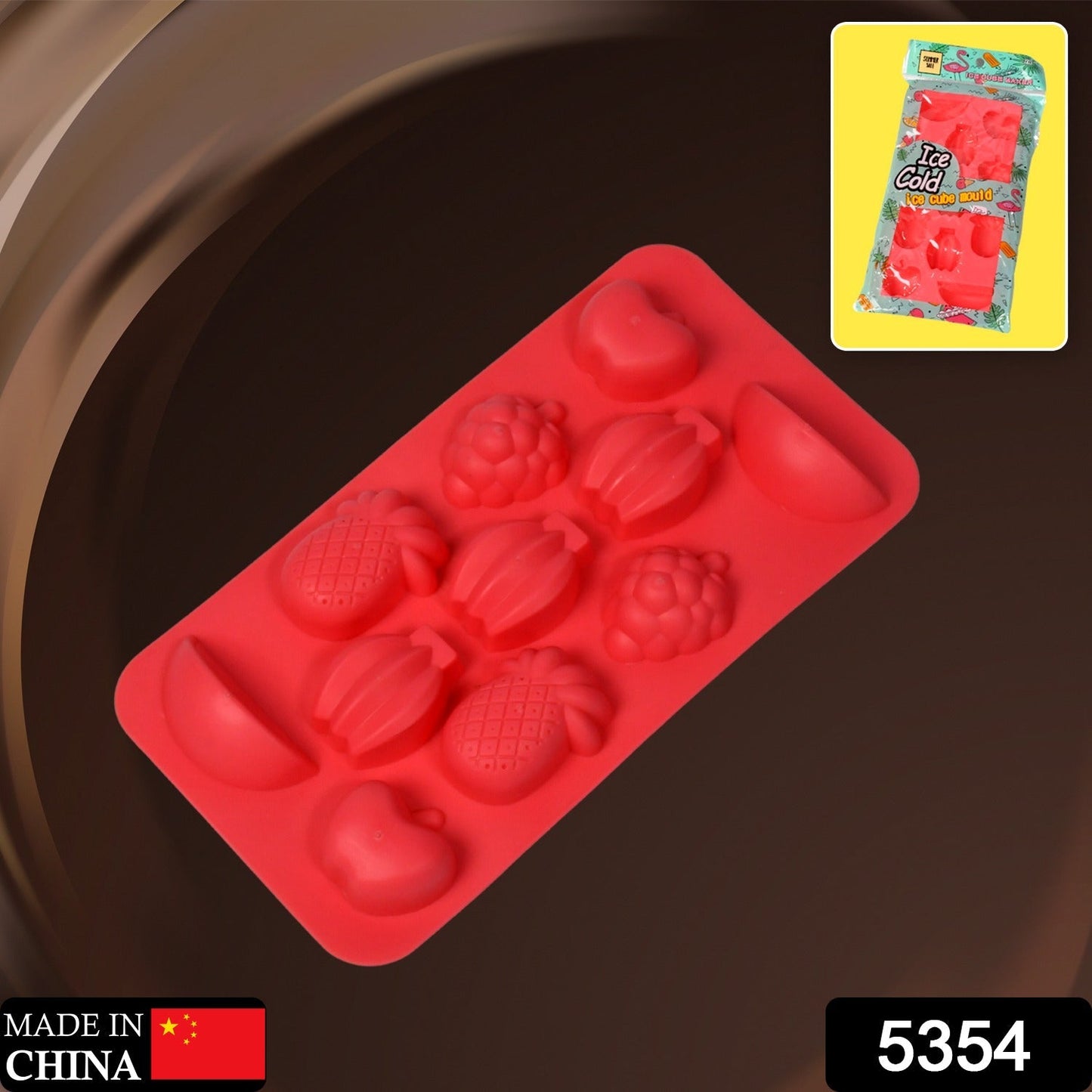 5354  Fruit Theme Silicone Fondant Mold Ice Cube Mold Chocolate Mold 11 Cavity Mold Tray for Home Kitchen Tool DeoDap