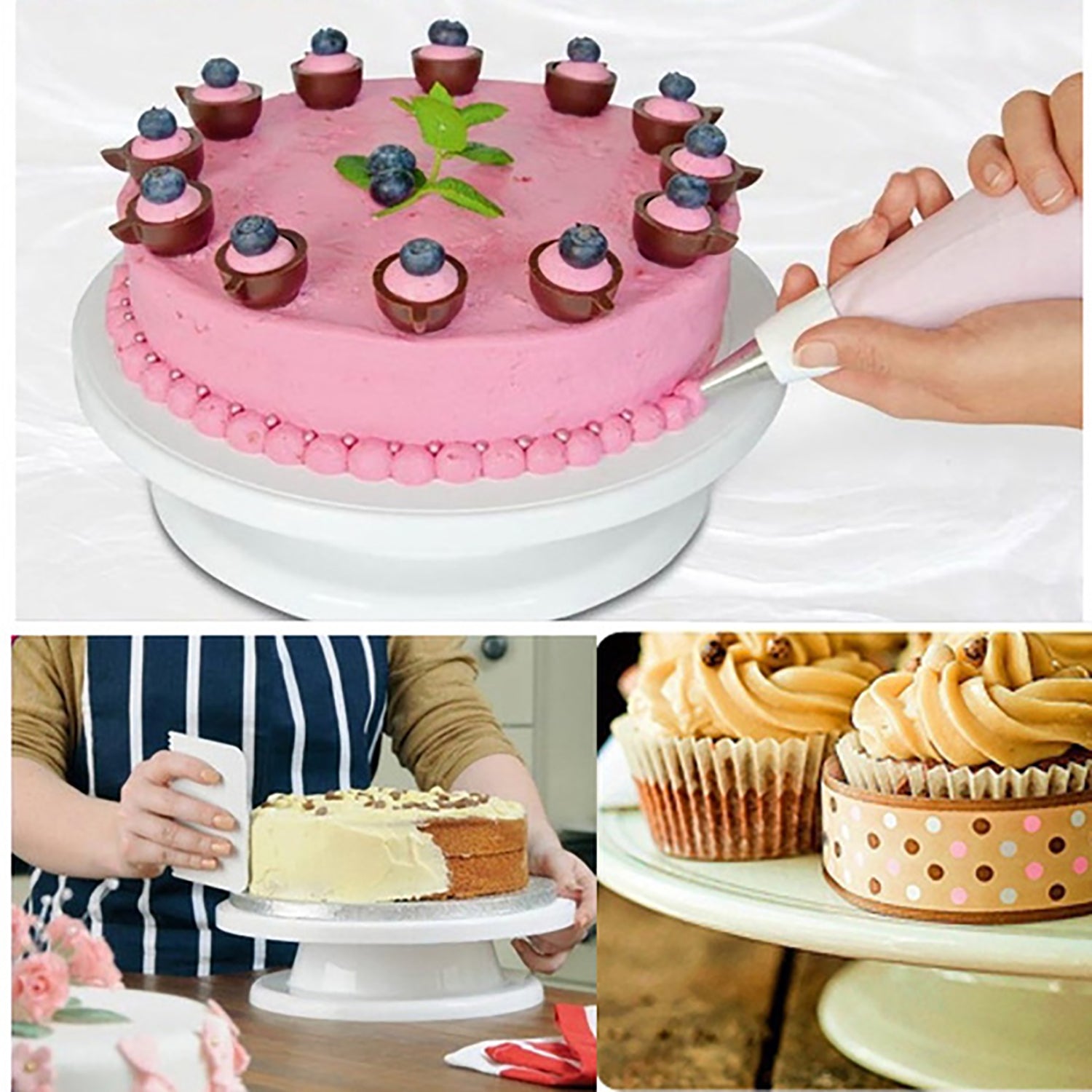 2540 Rotating Cake Stand for Decoration and Baking ( 28 Cm) 