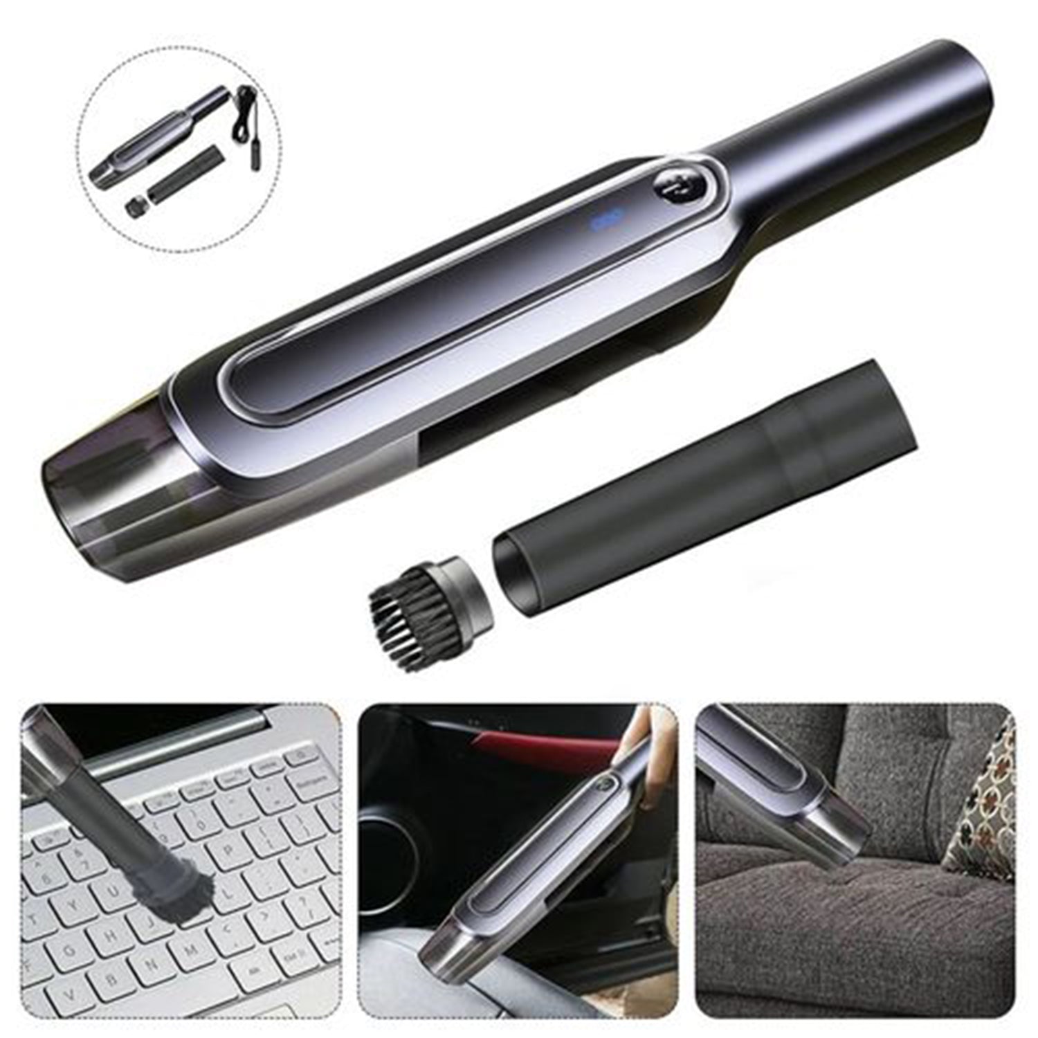 6325 Portable Vacuum Cleaner Wireless USB High Power Strong Suction Handheld Vacuum Cleaner for Home Cars DeoDap