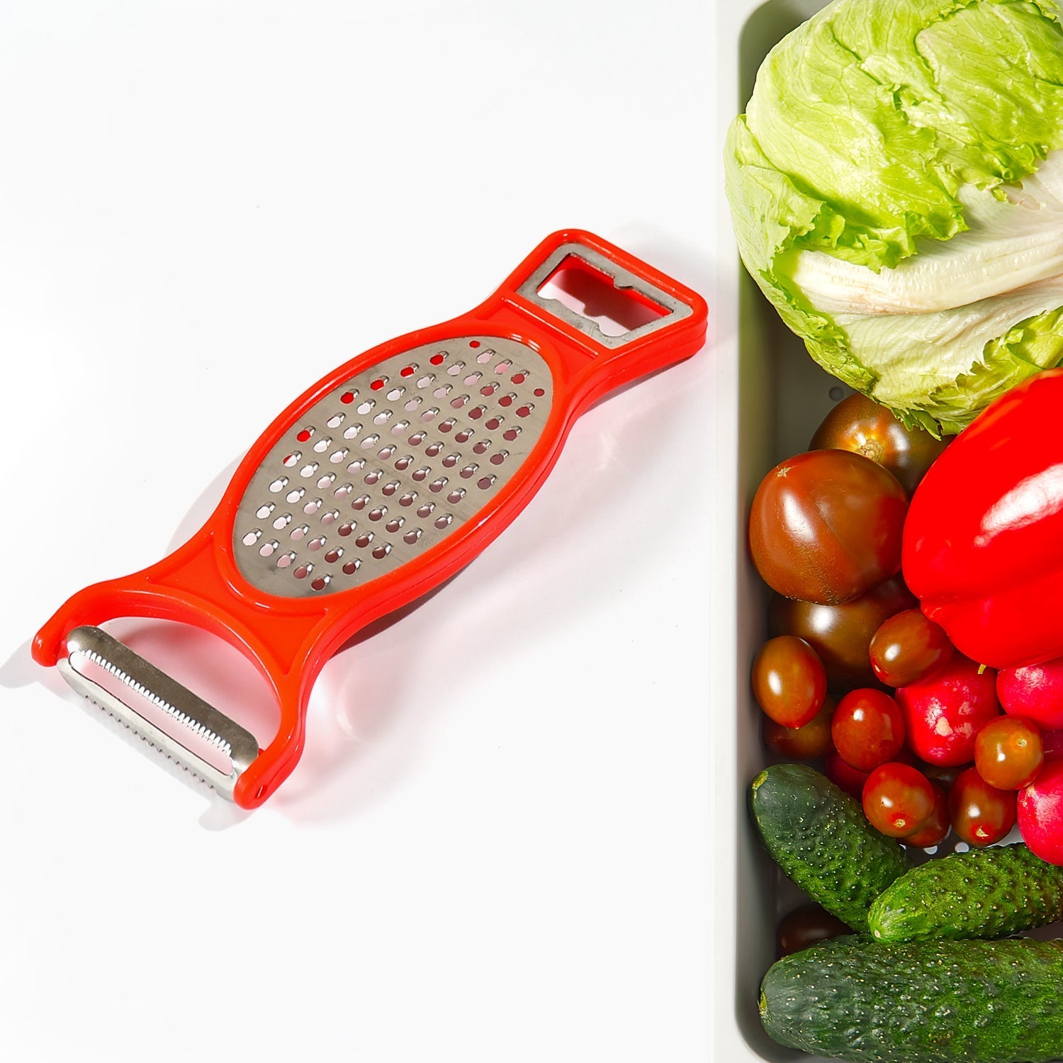 2202 Kitchen 3 in 1 Multi Purpose Vegetable Peeler Grater Cutter for Food Preparation DeoDap