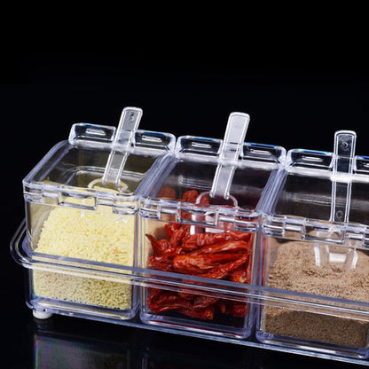 2444 Crystal Seasoning Acrylic Box Pepper Salt Spice Rack DeoDap