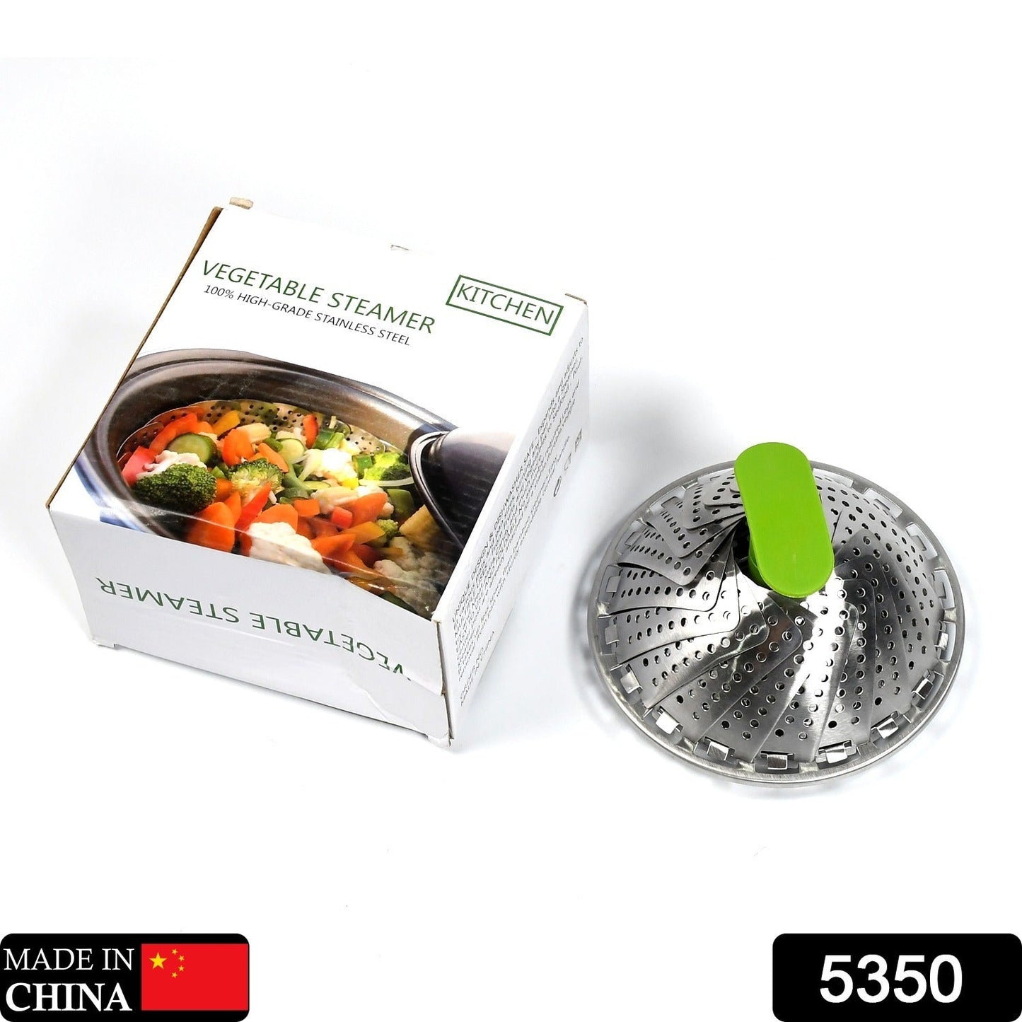 5350 Steel Vegetable Steamer Unique Design Foldable Steamer For Fish Seafood Cooking DeoDap