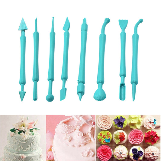 2473 Fondant Cake Decor Flower Sugar Craft Modelling Tools Clay Mould (8PC-Set) DeoDap