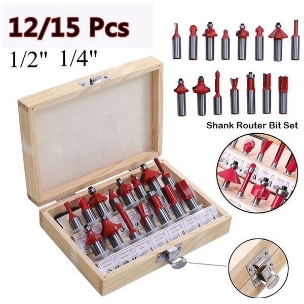 406 -12/15pcs Milling Cutter Router Bit Set 