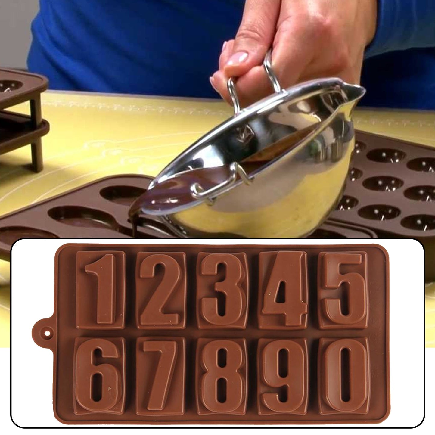 4735 Silicone Number Shape Chocolate Mould for Birthday Cake Decoration (1Pc Only) 