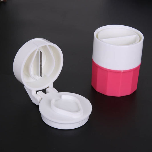 6076  4-in-1 Layer Multipurpose Plastic Portable Pocket Size Tablet Medicine Cutter Divider with Partitioned Storage and Crusher Grinder Powder 