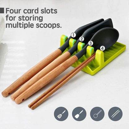 2417 4 Slots Cooking Utensil Heat Resistant Cooking Spatula Holder DeoDap