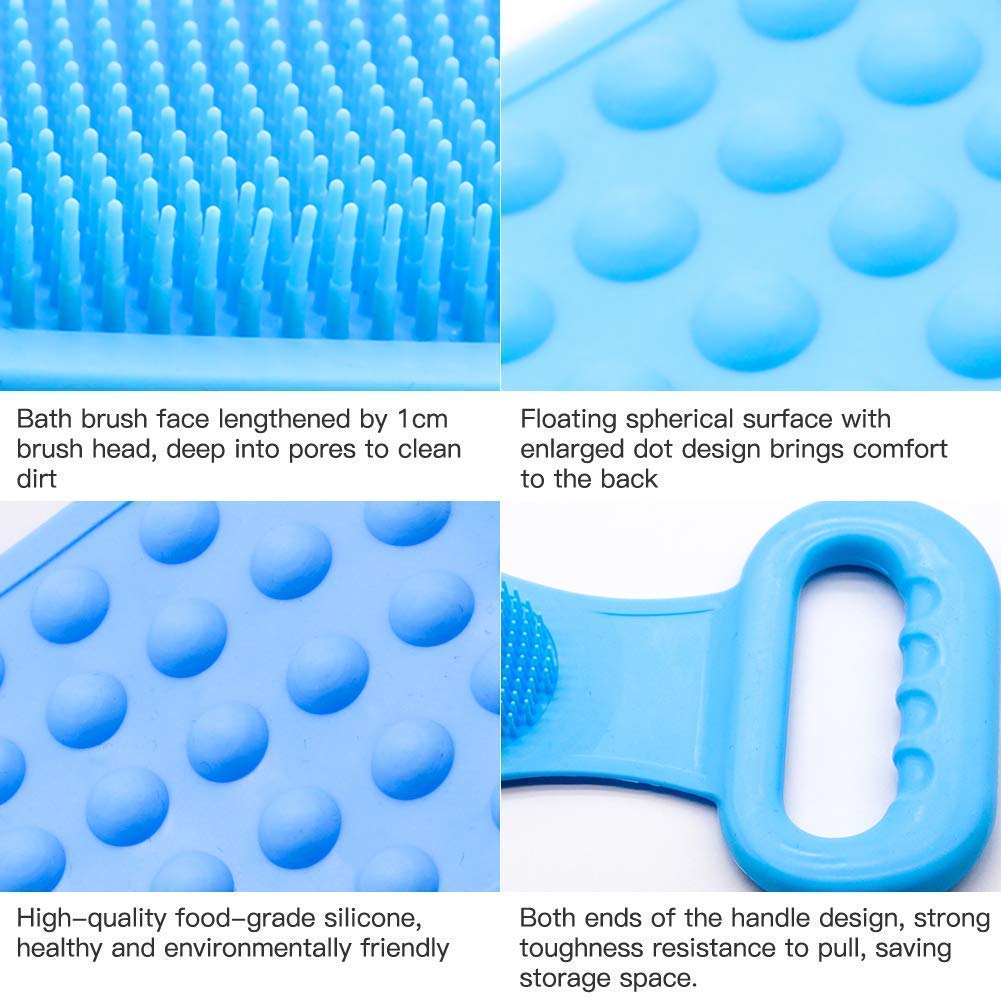 1308 Silicone Body Back Scrubber Bath Brush Washer For Dead Skin Removal DeoDap