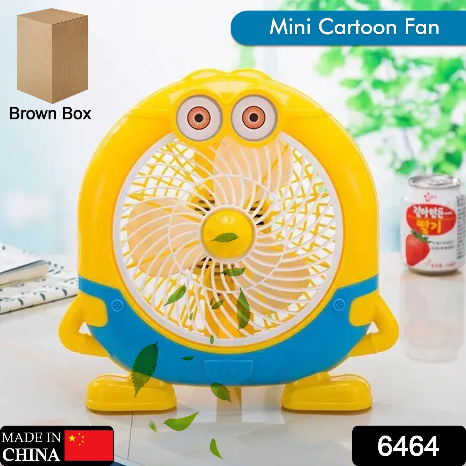 6464 plastic cute mini  cartoon electric usb fan desk fan for children DeoDap