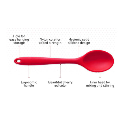 2101 Non-Stick Small Silicone Stainless Steel with Silicone Coating Spatula spoon. DeoDap