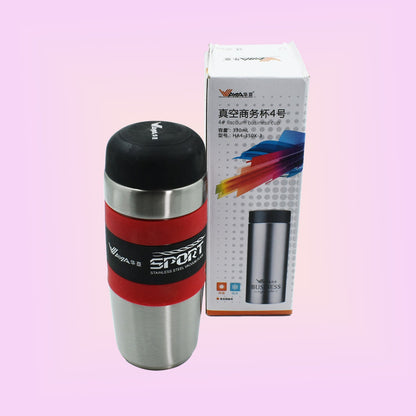 6846 Steel Travel Mug/Tumbler/Cup, Double Walled With Rubber Grip 500ml. 