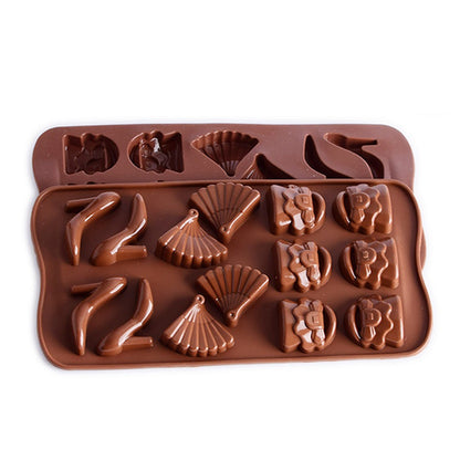 4736 14 Cavity Purse Sandle Heel Sandal Chocolate Mould (1Pc Only) 