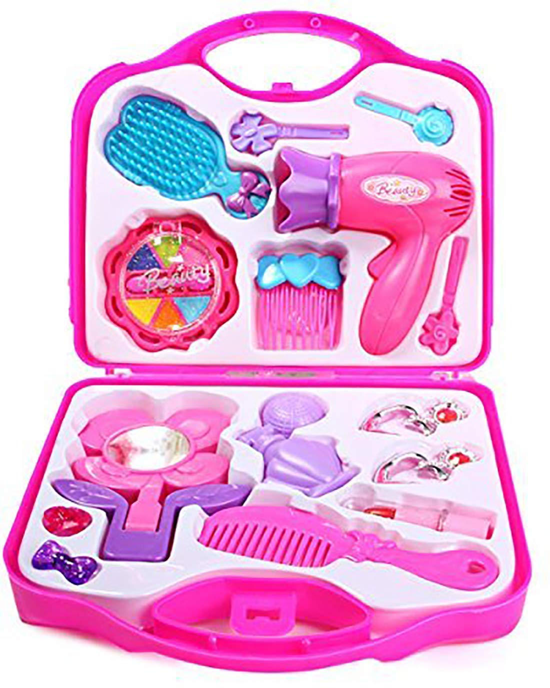 1908 Beauty Make up Set for Kids Girls with Fold-able Suitcase (Multicolour) DeoDap