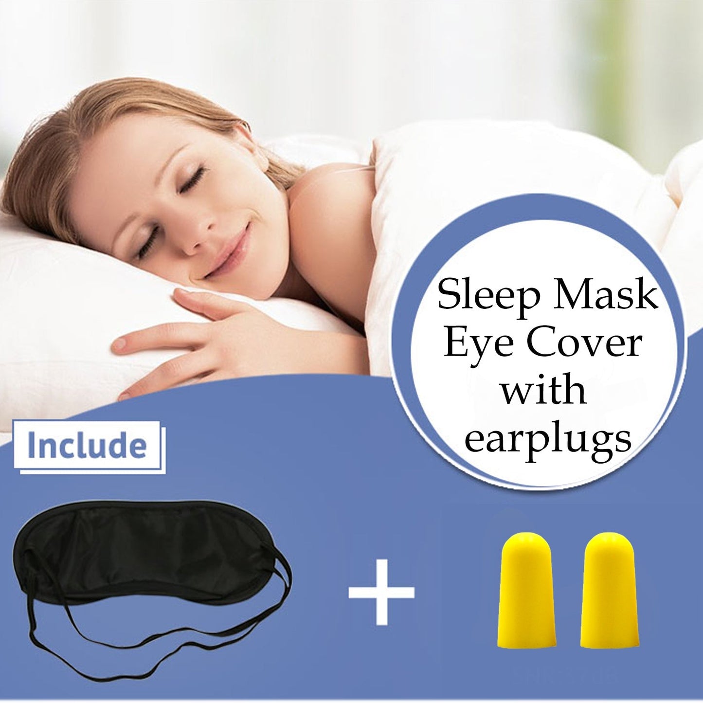 7208 Super Smooth Sleep Mask Eye Cover with earplugs DeoDap