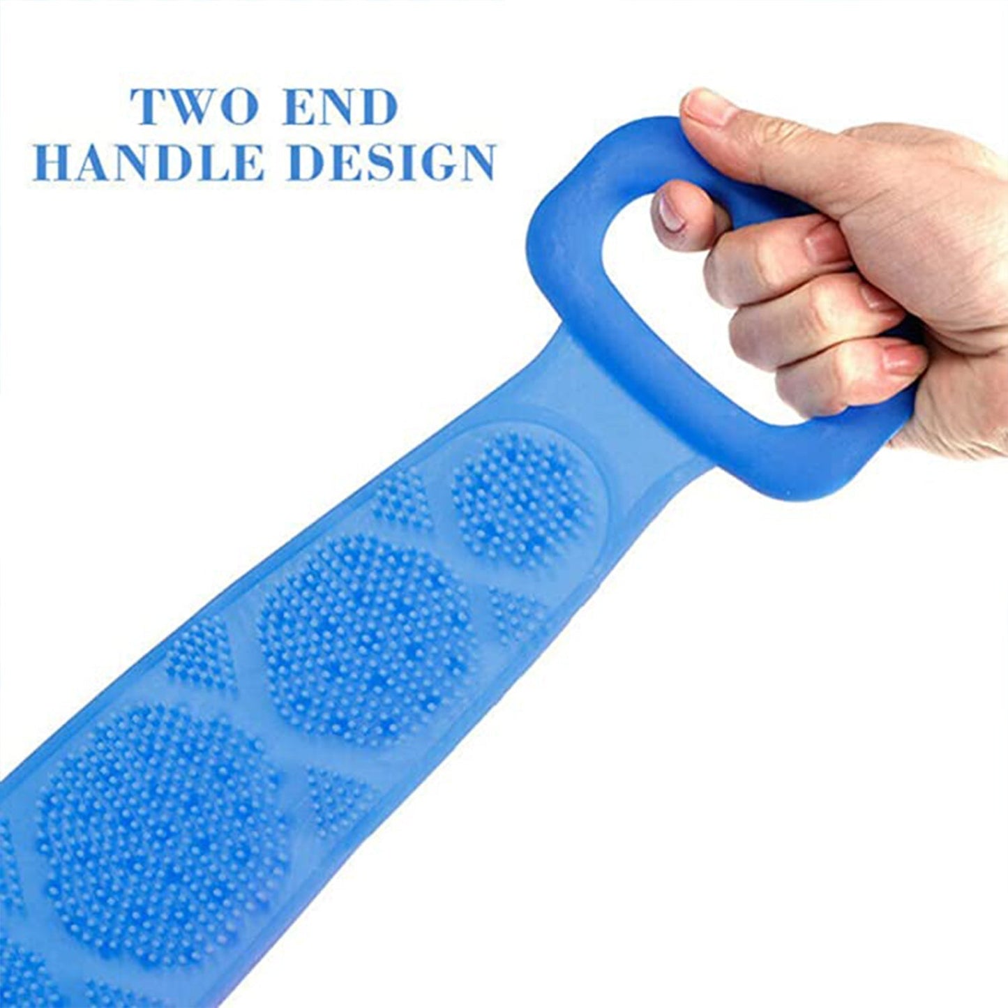 6637 Silicone Body Back Scrubber, Double Side Bathing Brush for Skin Deep Cleaning Massage. DeoDap