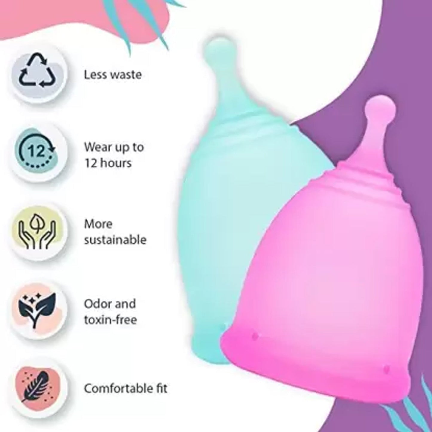 6112B REUSABLE MENSTRUAL CUP USED BY WOMENS AND GIRLS DURING THE TIME OF THEIR MENSTRUAL CYCLE DeoDap