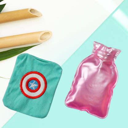 6517 Captain America's Shield small Hot Water Bag with Cover for Pain Relief, Neck, Shoulder Pain and Hand, Feet Warmer, Menstrual Cramps. DeoDap