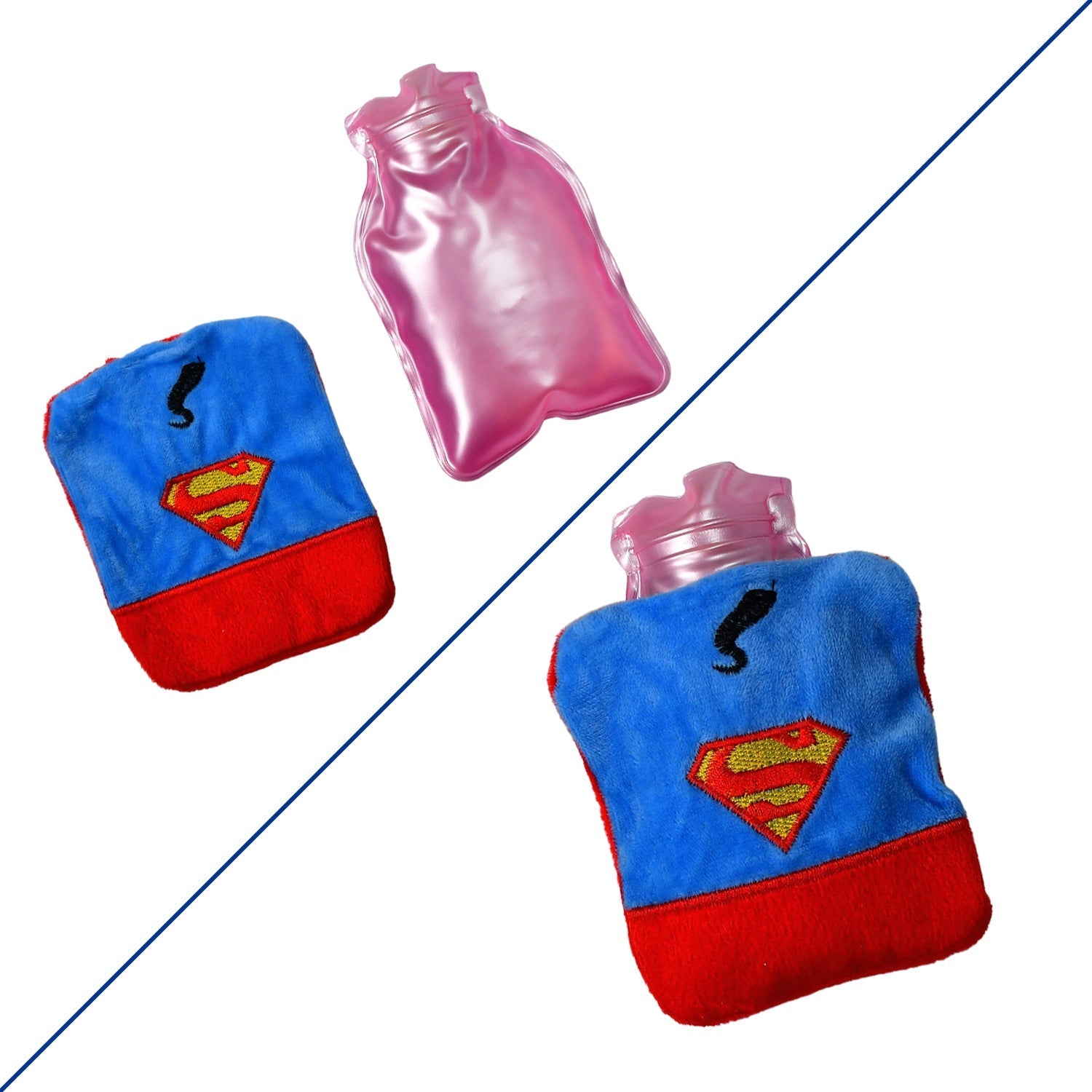 6530 Superman Print small Hot Water Bag with Cover for Pain Relief, Neck, Shoulder Pain and Hand, Feet Warmer, Menstrual Cramps. DeoDap