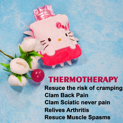 6520 Pink Hello Kitty small Hot Water Bag with Cover for Pain Relief, Neck, Shoulder Pain and Hand, Feet Warmer, Menstrual Cramps. DeoDap